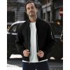 imageWULFUL Mens Bomber Jacket Lightweight Casual Windbreaker Zip Up Coat with PocketBlack