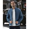 imageWULFUL Mens Bomber Jacket Lightweight Casual Windbreaker Zip Up Coat with PocketBlue