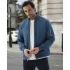 imageWULFUL Mens Bomber Jacket Lightweight Casual Windbreaker Zip Up Coat with PocketBlue