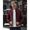 imageWULFUL Mens Bomber Jacket Lightweight Casual Windbreaker Zip Up Coat with PocketBurgundy