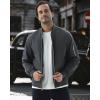 imageWULFUL Mens Bomber Jacket Lightweight Casual Windbreaker Zip Up Coat with PocketDeep Grey
