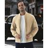 imageWULFUL Mens Bomber Jacket Lightweight Casual Windbreaker Zip Up Coat with PocketKhaki