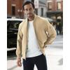 imageWULFUL Mens Bomber Jacket Lightweight Casual Windbreaker Zip Up Coat with PocketKhaki