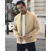 imageWULFUL Mens Bomber Jacket Lightweight Casual Windbreaker Zip Up Coat with PocketKhaki