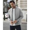 imageWULFUL Mens Bomber Jacket Lightweight Casual Windbreaker Zip Up Coat with PocketLight Grey