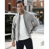 imageWULFUL Mens Bomber Jacket Lightweight Casual Windbreaker Zip Up Coat with PocketLight Grey
