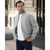 imageWULFUL Mens Bomber Jacket Lightweight Casual Windbreaker Zip Up Coat with PocketLight Grey