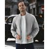 imageWULFUL Mens Bomber Jacket Lightweight Casual Windbreaker Zip Up Coat with PocketLight Grey