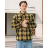 imageWULFUL Mens Flannel Shirts Jacket Casual Button Down Plaid Outerwear Coat Long Sleeve Fleece Shacket lightweightBlack Yellow976