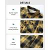 imageWULFUL Mens Flannel Shirts Jacket Casual Button Down Plaid Outerwear Coat Long Sleeve Fleece Shacket lightweightBlack Yellow976
