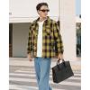 imageWULFUL Mens Flannel Shirts Jacket Casual Button Down Plaid Outerwear Coat Long Sleeve Fleece Shacket lightweightBlack Yellow976