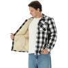 imageWULFUL Mens Flannel Shirts Jacket Casual Button Down Plaid Outerwear Coat Long Sleeve Fleece Shacket lightweightBlack649