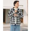 imageWULFUL Mens Flannel Shirts Jacket Casual Button Down Plaid Outerwear Coat Long Sleeve Fleece Shacket lightweightBlack649