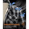 imageWULFUL Mens Flannel Shirts Jacket Casual Button Down Plaid Outerwear Coat Long Sleeve Fleece Shacket lightweightBlack758