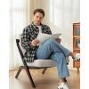 imageWULFUL Mens Flannel Shirts Jacket Casual Button Down Plaid Outerwear Coat Long Sleeve Fleece Shacket lightweightBlack758