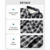 imageWULFUL Mens Flannel Shirts Jacket Casual Button Down Plaid Outerwear Coat Long Sleeve Fleece Shacket lightweightBlack758