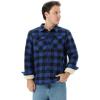 imageWULFUL Mens Flannel Shirts Jacket Casual Button Down Plaid Outerwear Coat Long Sleeve Fleece Shacket lightweightBlue804