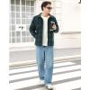 imageWULFUL Mens Flannel Shirts Jacket Casual Button Down Plaid Outerwear Coat Long Sleeve Fleece Shacket lightweightGreen813