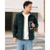imageWULFUL Mens Flannel Shirts Jacket Casual Button Down Plaid Outerwear Coat Long Sleeve Fleece Shacket lightweightGreen813