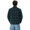 imageWULFUL Mens Flannel Shirts Jacket Casual Button Down Plaid Outerwear Coat Long Sleeve Fleece Shacket lightweightGreen813