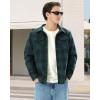 imageWULFUL Mens Flannel Shirts Jacket Casual Button Down Plaid Outerwear Coat Long Sleeve Fleece Shacket lightweightGreen813