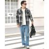 imageWULFUL Mens Flannel Shirts Jacket Casual Button Down Plaid Outerwear Coat Long Sleeve Fleece Shacket lightweightGrey567