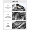 imageWULFUL Mens Flannel Shirts Jacket Casual Button Down Plaid Outerwear Coat Long Sleeve Fleece Shacket lightweightGrey567