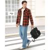 imageWULFUL Mens Flannel Shirts Jacket Casual Button Down Plaid Outerwear Coat Long Sleeve Fleece Shacket lightweightNavy Yellow566
