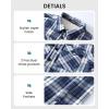 imageWULFUL Mens Flannel Shirts Jacket Casual Button Down Plaid Outerwear Coat Long Sleeve Fleece Shacket lightweightNavy768