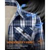 imageWULFUL Mens Flannel Shirts Jacket Casual Button Down Plaid Outerwear Coat Long Sleeve Fleece Shacket lightweightNavy768