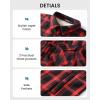 imageWULFUL Mens Flannel Shirts Jacket Casual Button Down Plaid Outerwear Coat Long Sleeve Fleece Shacket lightweightRed711