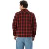 imageWULFUL Mens Flannel Shirts Jacket Casual Button Down Plaid Outerwear Coat Long Sleeve Fleece Shacket lightweightRed711