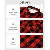 imageWULFUL Mens Flannel Shirts Jacket Casual Button Down Plaid Outerwear Coat Long Sleeve Fleece Shacket lightweightRed798