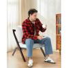 imageWULFUL Mens Flannel Shirts Jacket Casual Button Down Plaid Outerwear Coat Long Sleeve Fleece Shacket lightweightRed798