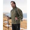 imageWULFUL Mens Lightweight Softshell Jacket Warm Fleece Lined Windbreaker Waterproof Soft Shell OutdoorArmy Green
