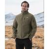 imageWULFUL Mens Lightweight Softshell Jacket Warm Fleece Lined Windbreaker Waterproof Soft Shell OutdoorArmy Green
