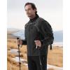 imageWULFUL Mens Lightweight Softshell Jacket Warm Fleece Lined Windbreaker Waterproof Soft Shell OutdoorDark Grey