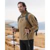 imageWULFUL Mens Lightweight Softshell Jacket Warm Fleece Lined Windbreaker Waterproof Soft Shell OutdoorKhaki