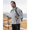 imageWULFUL Mens Lightweight Softshell Jacket Warm Fleece Lined Windbreaker Waterproof Soft Shell OutdoorLight Grey