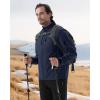 imageWULFUL Mens Lightweight Softshell Jacket Warm Fleece Lined Windbreaker Waterproof Soft Shell OutdoorNavy
