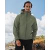 imageWULFUL Mens Lightweight Softshell Jacket Warm Fleece Lined Windbreaker Waterproof Soft Shell for Outdoor HikingArmy Green