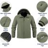 imageWULFUL Mens Lightweight Softshell Jacket Warm Fleece Lined Windbreaker Waterproof Soft Shell for Outdoor HikingArmy Green