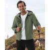 imageWULFUL Mens Lightweight Softshell Jacket Warm Fleece Lined Windbreaker Waterproof Soft Shell for Outdoor HikingArmy Green