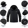 imageWULFUL Mens Lightweight Softshell Jacket Warm Fleece Lined Windbreaker Waterproof Soft Shell for Outdoor HikingBlack