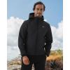 imageWULFUL Mens Lightweight Softshell Jacket Warm Fleece Lined Windbreaker Waterproof Soft Shell for Outdoor HikingBlack