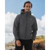 imageWULFUL Mens Lightweight Softshell Jacket Warm Fleece Lined Windbreaker Waterproof Soft Shell for Outdoor HikingDark Grey
