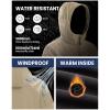 imageWULFUL Mens Lightweight Softshell Jacket Warm Fleece Lined Windbreaker Waterproof Soft Shell for Outdoor HikingKhaki