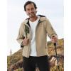 imageWULFUL Mens Lightweight Softshell Jacket Warm Fleece Lined Windbreaker Waterproof Soft Shell for Outdoor HikingKhaki