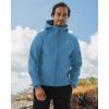 imageWULFUL Mens Lightweight Softshell Jacket Warm Fleece Lined Windbreaker Waterproof Soft Shell for Outdoor HikingLake Blue