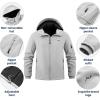 imageWULFUL Mens Lightweight Softshell Jacket Warm Fleece Lined Windbreaker Waterproof Soft Shell for Outdoor HikingLight Grey